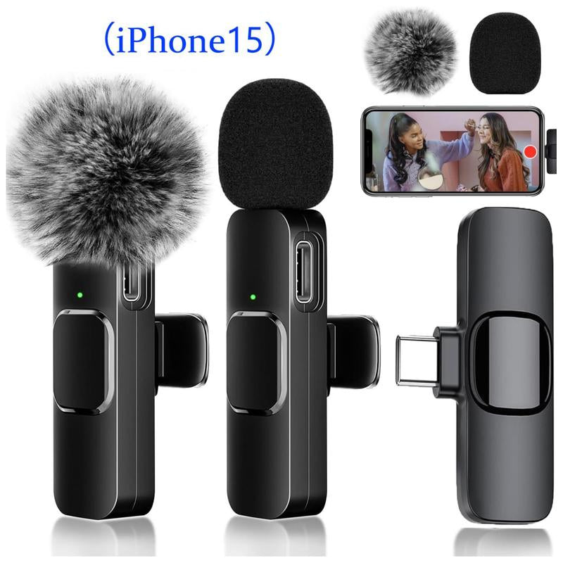 2-Pack Wireless Lavalier Clip-On Microphones