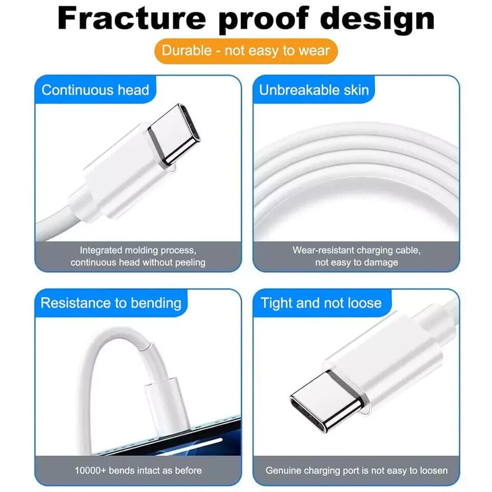 USB A to USB C Fast Charging Cable for Apple, iPhone, iPad, Samsung, and Google Devices