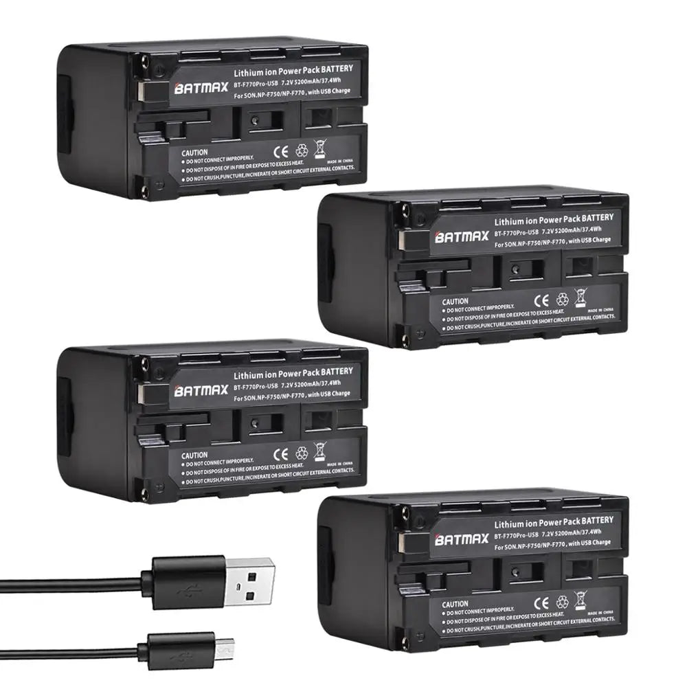 5200Mah USB Output NP-F750 F730 F770 Battery LED Power Indicator for Sony NP F960 F970 NP-F550 CCD-TRV58 V1J Z1