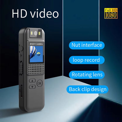Mini Pocket Camera 1080P FHD Sports Action Camera Portable Small Body Camera Rotating Outdoor Bicycle Recorder Camcorder