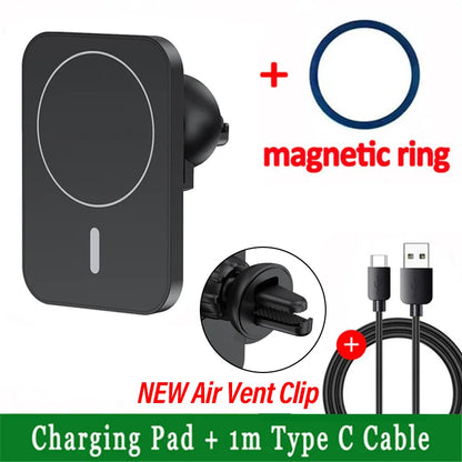 Magnetic Wireless Charger Car Air Vent Stand Phone Holder 15W Magnet Car Fast Charging Station for Iphone 12 13 14 Pro Max Mini
