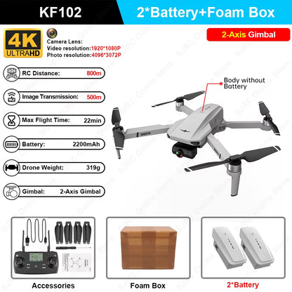 KF102 Max GPS Drone 4K Profesional FPV HD Camera KF102 Drones 2-Axis Gimbal Brushless Motor RC Quadcopter VS ZLL SG906 Max Pro2