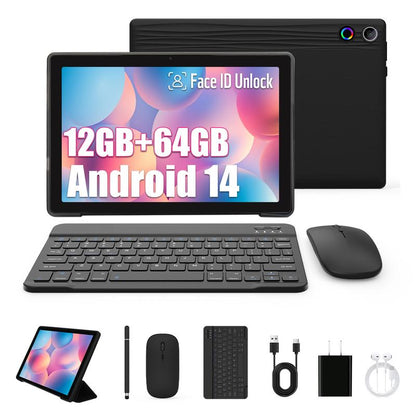 10.1-Inch Android 14 Octa-Core Tablet Set,12Gb RAM 64GB Rom,Face ID, Bluetooth,5Mp+8Mp Dual Camera,Wifi 6, 5000Mah Battery,5Mp+8Mp