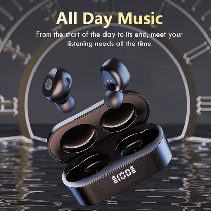 Wireless Headphones Touch Control Power Digit-Display Earphone Bluetooth Sport Waterproof Bluetooth Headphones with Mic