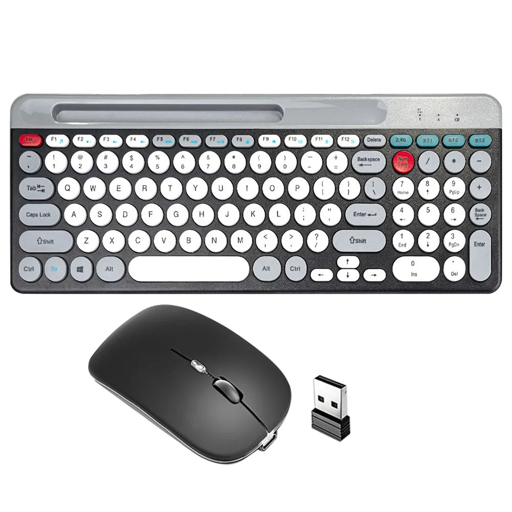 RGB Bluetooth Keyboard and Mouse Rechargeable Wireless Keyboard for Ipad Tablet Android Ios Windows Rainbow Backlight Keyboard