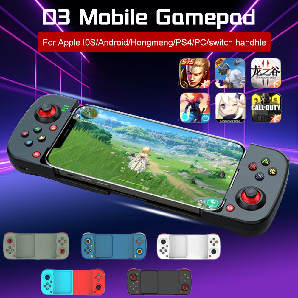 Mobile Game Controller BSP-D3 Gamepad for Android/Ios/Pc D3 Wireless Joystick for Mobile Phone Stretchable Gaming Controllers