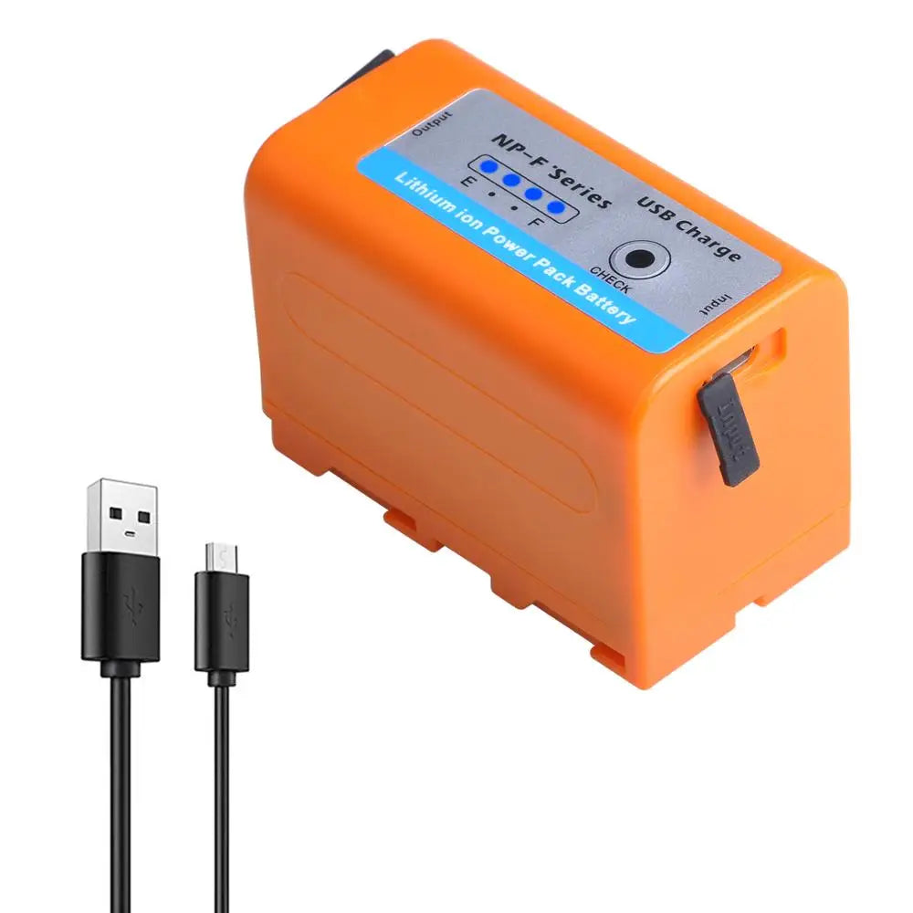 5200Mah USB Output NP-F750 F730 F770 Battery LED Power Indicator for Sony NP F960 F970 NP-F550 CCD-TRV58 V1J Z1