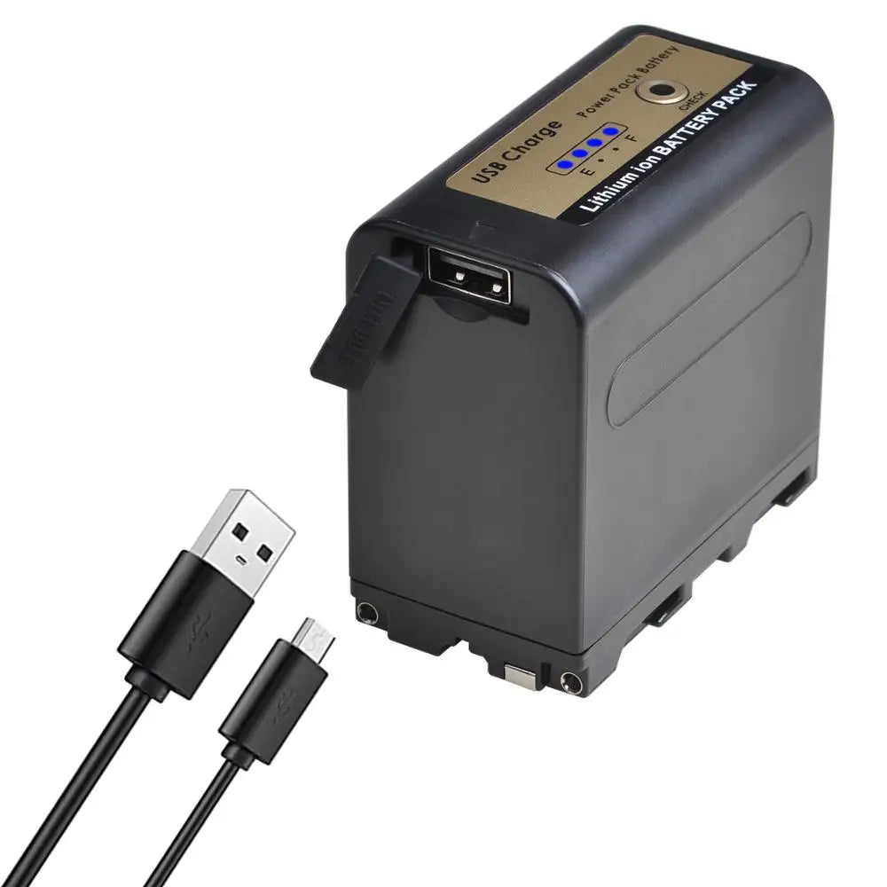 5200Mah USB Output NP-F750 F730 F770 Battery LED Power Indicator for Sony NP F960 F970 NP-F550 CCD-TRV58 V1J Z1