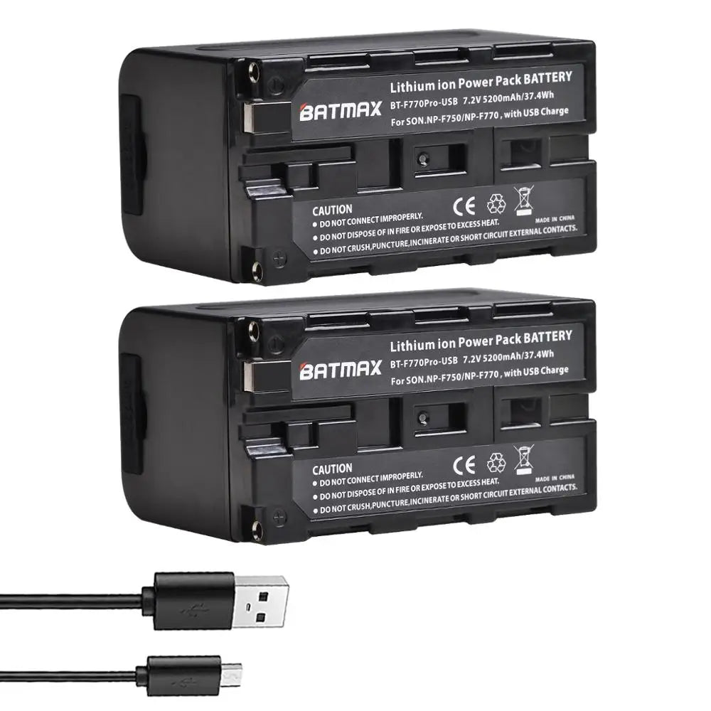 5200Mah USB Output NP-F750 F730 F770 Battery LED Power Indicator for Sony NP F960 F970 NP-F550 CCD-TRV58 V1J Z1
