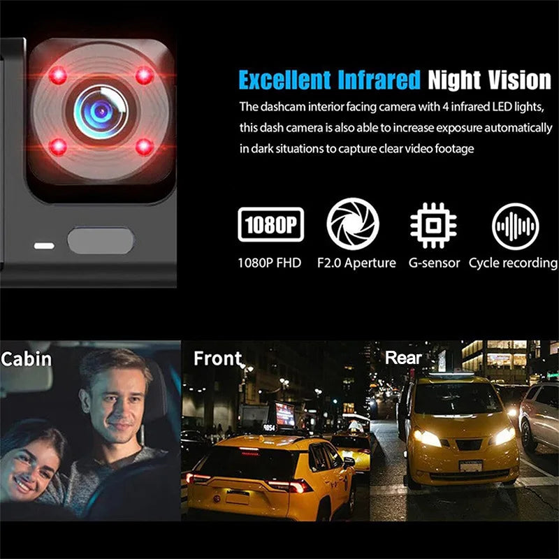 2/3 Channel Dash Cam for Car Front and Rear Camera 1080P Video Recorder Dashcam Black Box Car DVR Rear View Camera Car Accessory