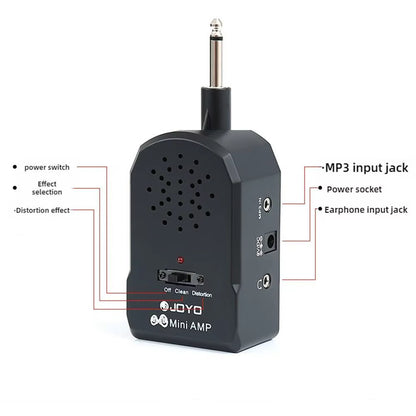 Rockblaster JA-01: Mini Electric Guitar Amp with Heavy Rock Distortion & Headphone Plug